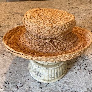 NWOT Helen Kaminski Australia Wide Brim Raffia Wide Braid Tan Sun Hat